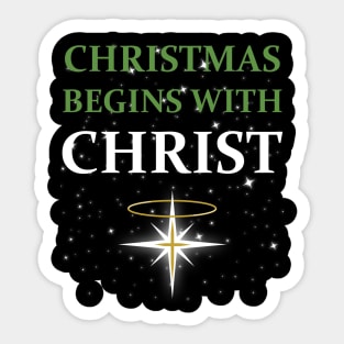 Christmas Begins With Christ Sticker